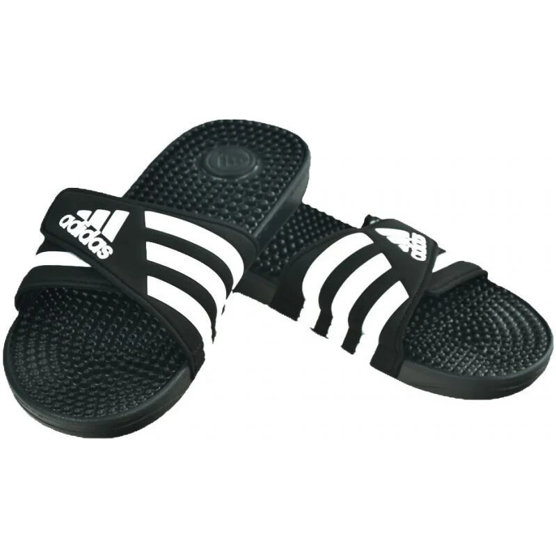 Pánske žabky Adissage M F35580 Black and white - Adidas 67261085