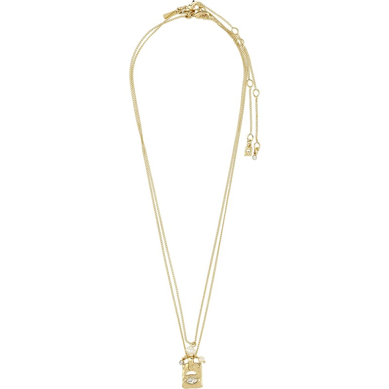 Pilgrim Retiazka Fire zlatá / priehľadná / perlovo biela 67266936