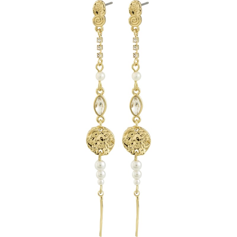 Pilgrim Náušnice Fire zlatá / perlovo biela 67266934