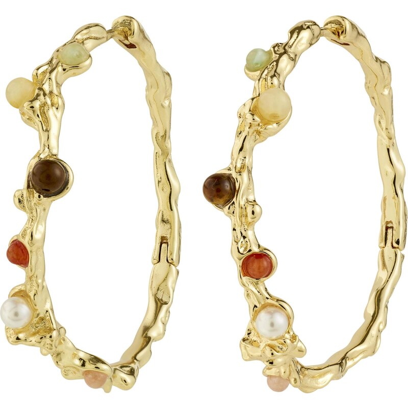 Pilgrim Náušnice Iris žltá / zlatá / červená 67266958