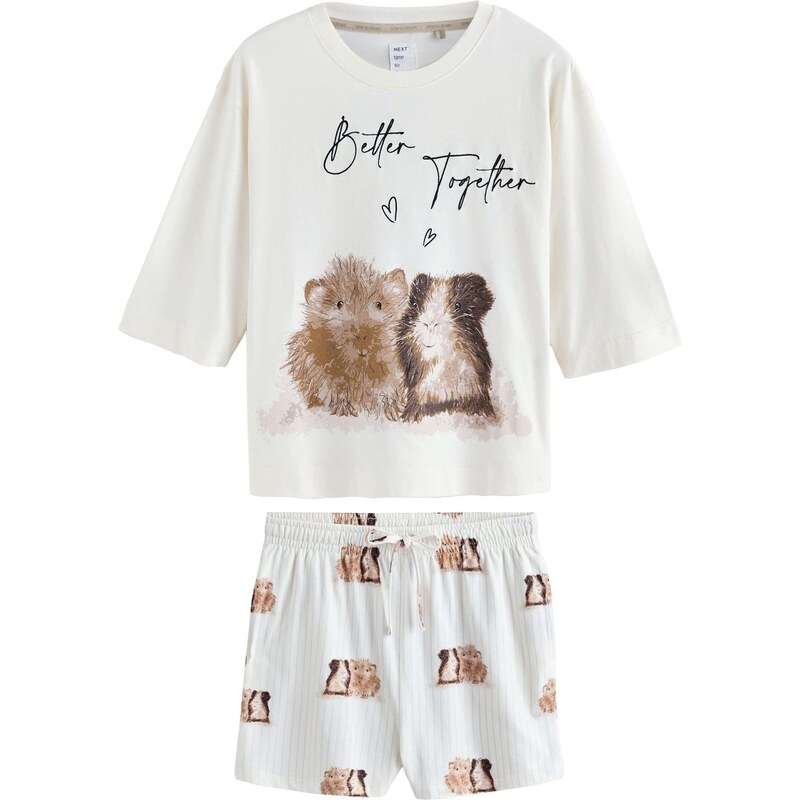 Next Pyžamo hnedá / tmavohnedá / biela 67267026