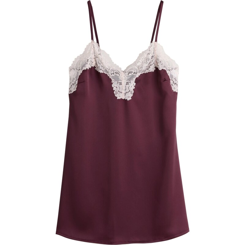 Next Negližé vínovo červená / biela 67267077