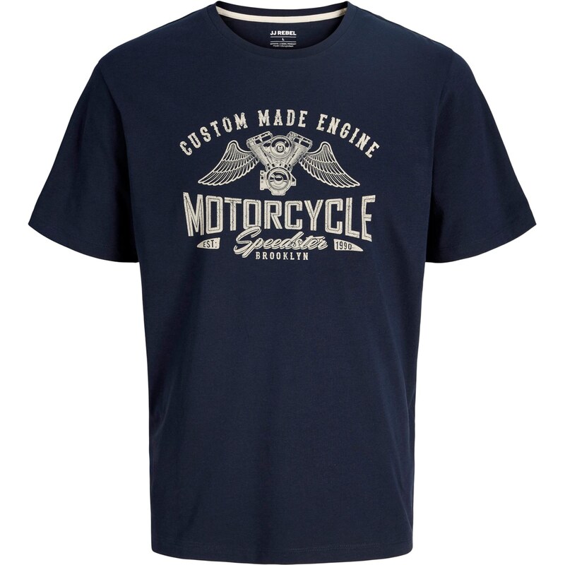 JJ Rebel Tričko JREBMATHEO krémová / námornícka modrá 67267139