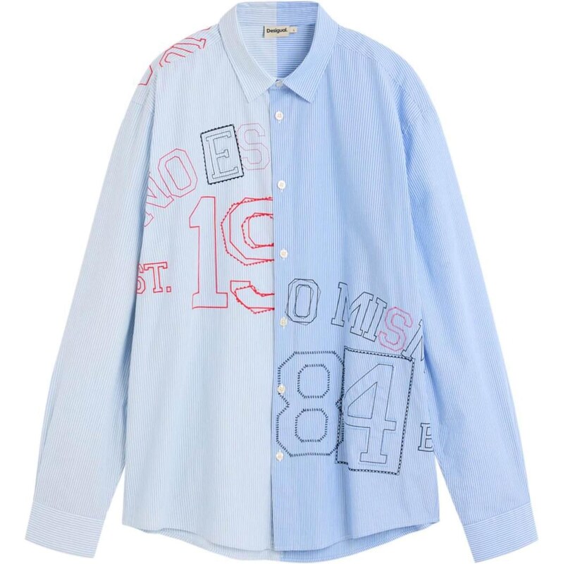Desigual Košeľa azúrová / nebesky modrá / červená / biela 67267156