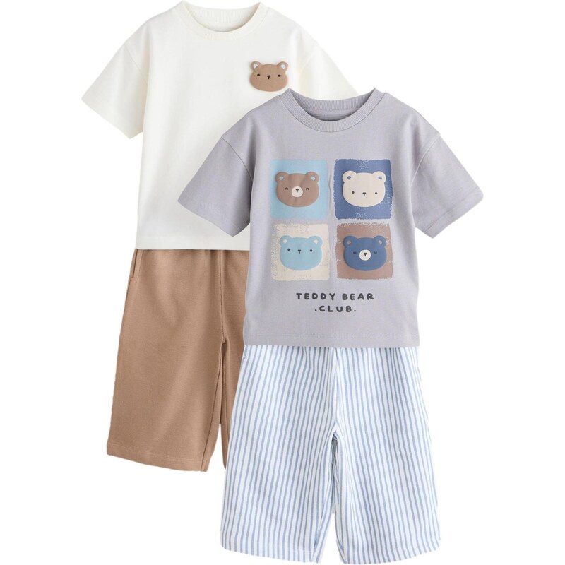 Next Set modrá / svetlohnedá / sivá / biela 67267194