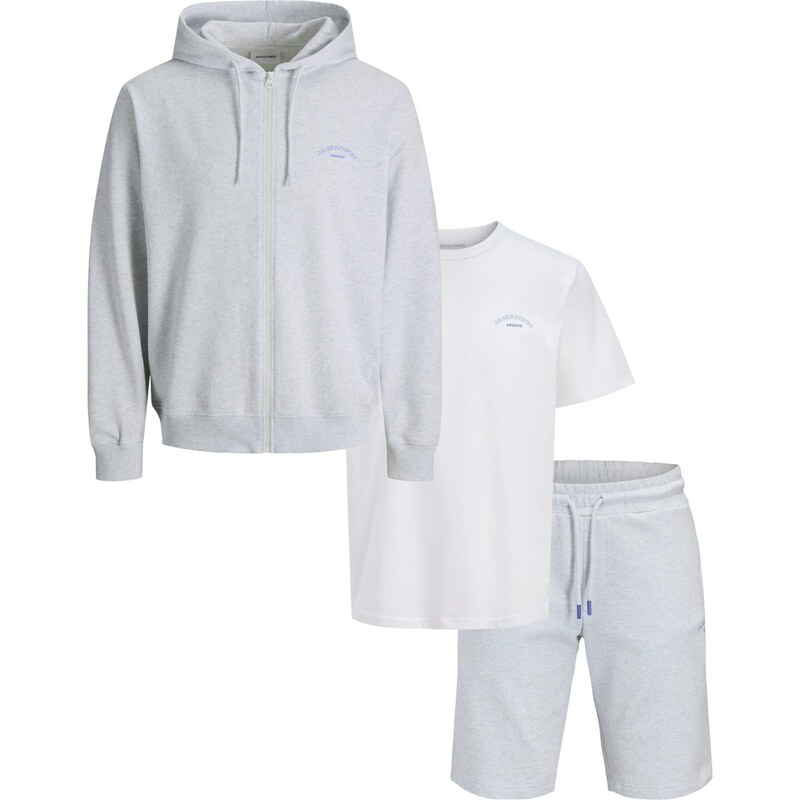 JACK & JONES Joggingová súprava JJCOLLEGE sivá melírovaná / biela 67267373