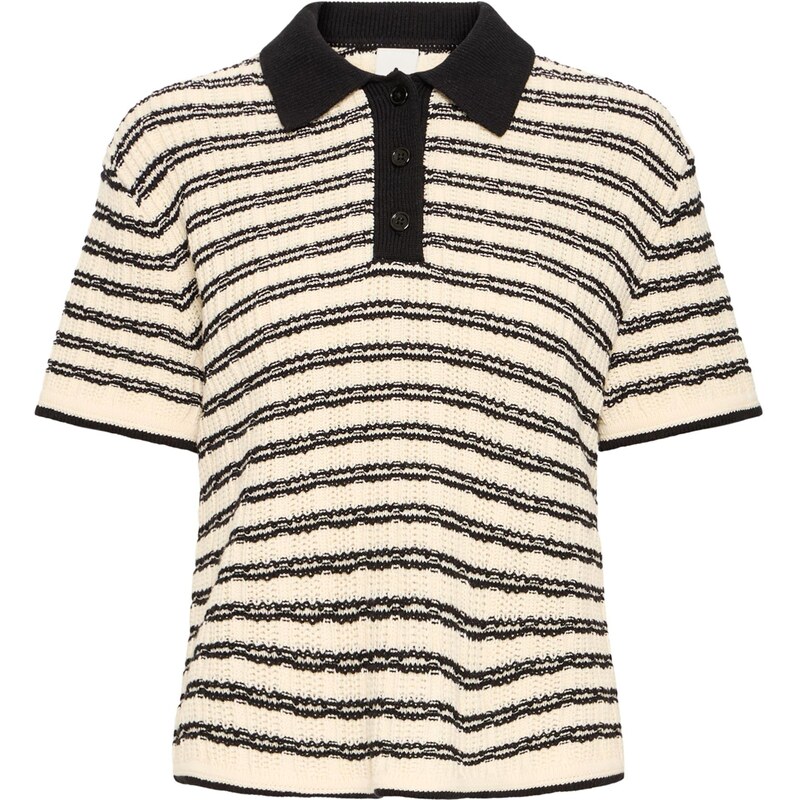 ICHI Sveter IHCHANY krémová / čierna 67267476