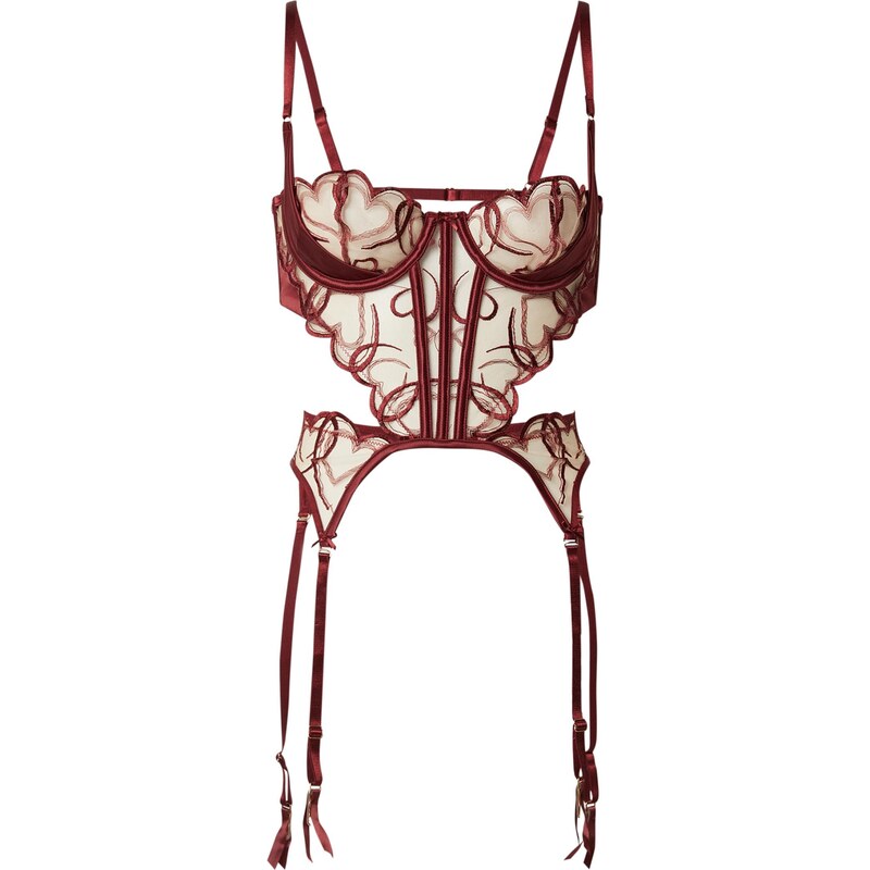 Hunkemöller Korzet Olivia burgundská 67267496