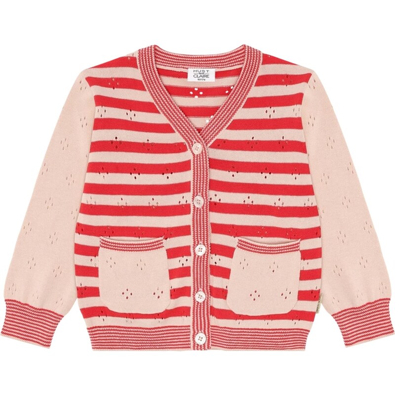 Hust & Claire Kardigán Camilla béžová / červená 67267629