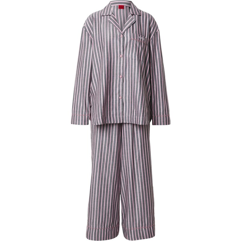 HUGO Pyžamo sivá melírovaná / ružová / biela 67267704