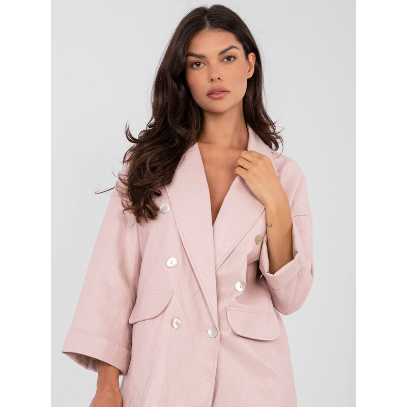 RUE PARIS Svetloružový blazer s gombíkmi 67274168