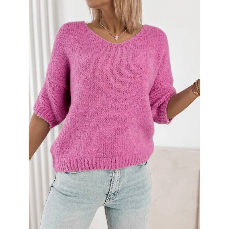 Fashionweek Dámsky pletený sveter s výstrihom do V UB-VORLA 67274254