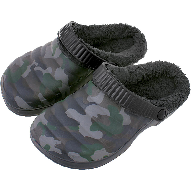 Kroksy dámske zateplené maskáčové čierne 27610575