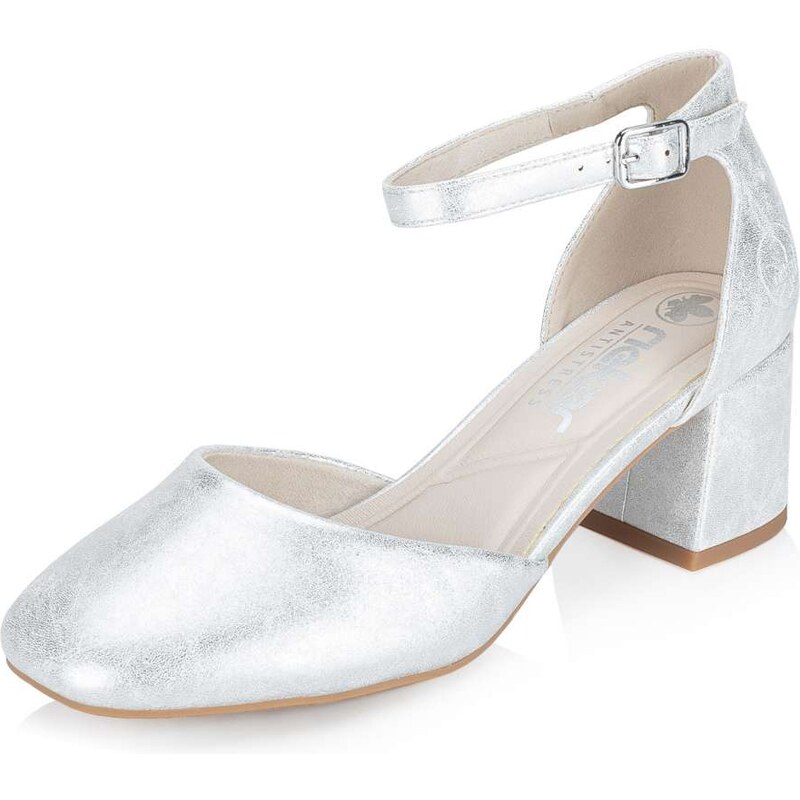 Dámske lodičky RIEKER 44762-90 strieborná S6 67280680