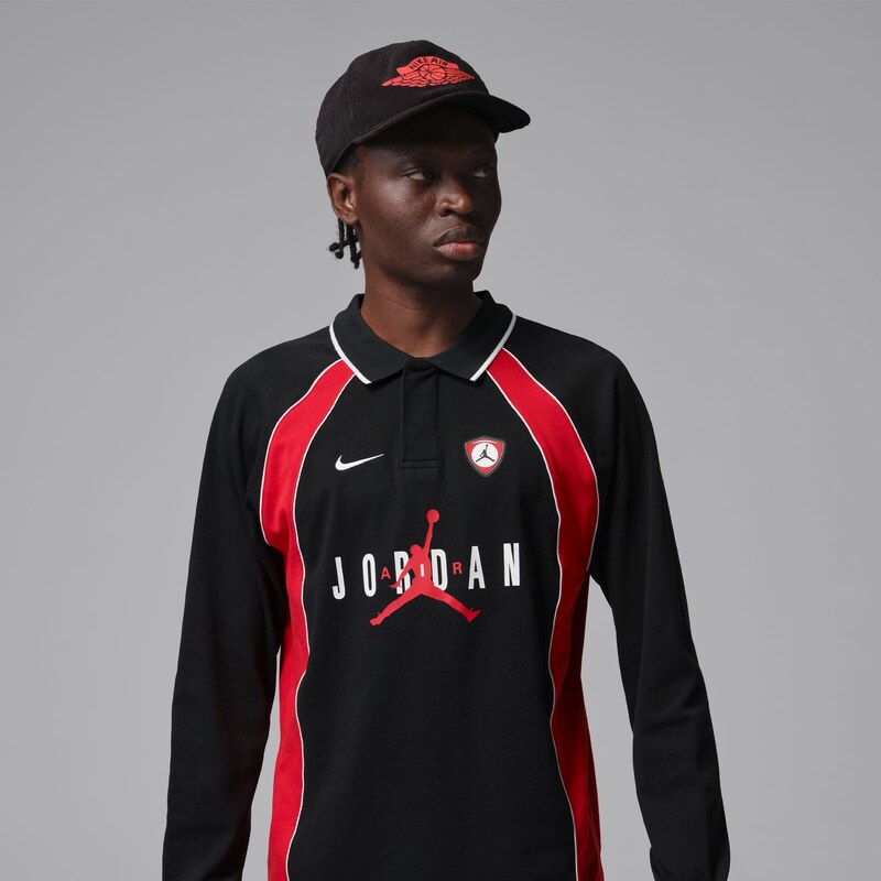 Jordan Flight Long-Sleeve Polo Jersey - Pánske - Dres Jordan - Čierne 67280773