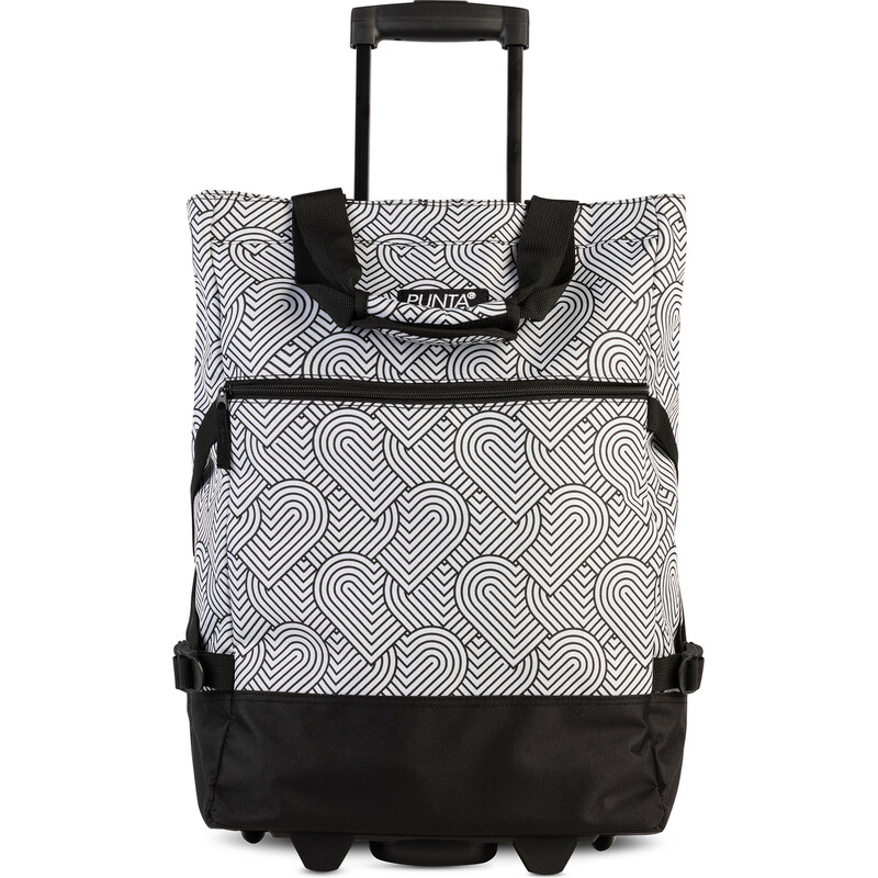 PUNTA nákupná taška na kolieskach Print – biela/čierna 67280836