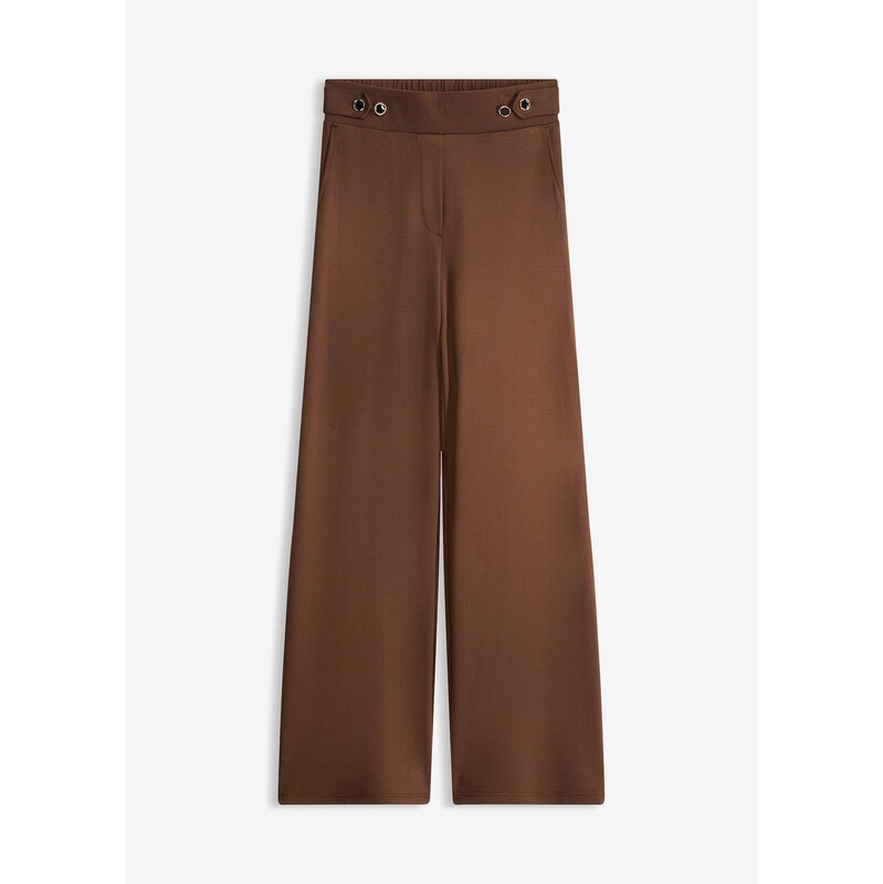 bonprix Džersejové nohavice s dekoratívnou sponou, farba hnedá 67354720