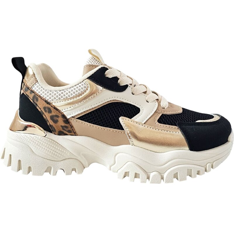 Chunky tenisky Laura Biagiotti Nubuk Black Gold 67281510