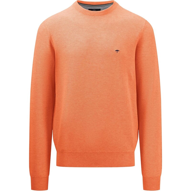 Pánsky oranžový bavlnený pulóver so štruktúrou FYNCH-HATTON 67282339