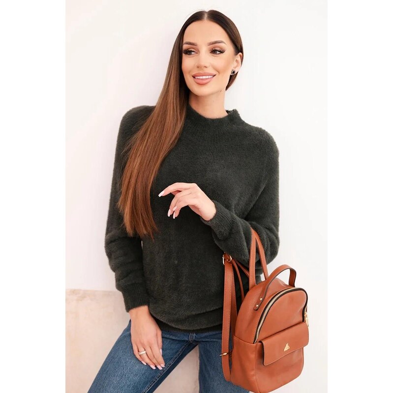 MladaModa Sveter s mäkkou textúrou a dlhým rukávom model IT114 farba 67282472