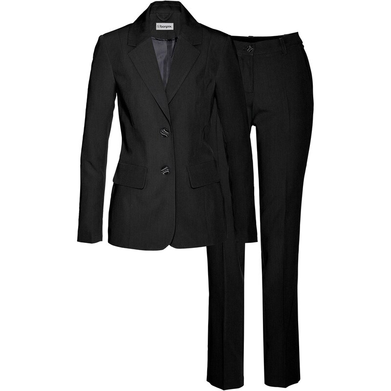 bonprix Nohavicový oblek, 2-dielny, farba čierna 44790555
