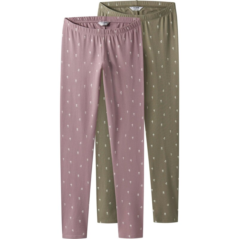 TWO SOON Legíny zelená / fialová / biela 67297830