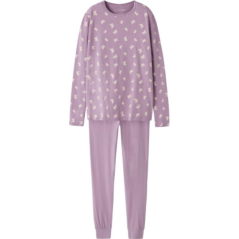 TWO SOON Pyžamo orgovánová / biela 67297837