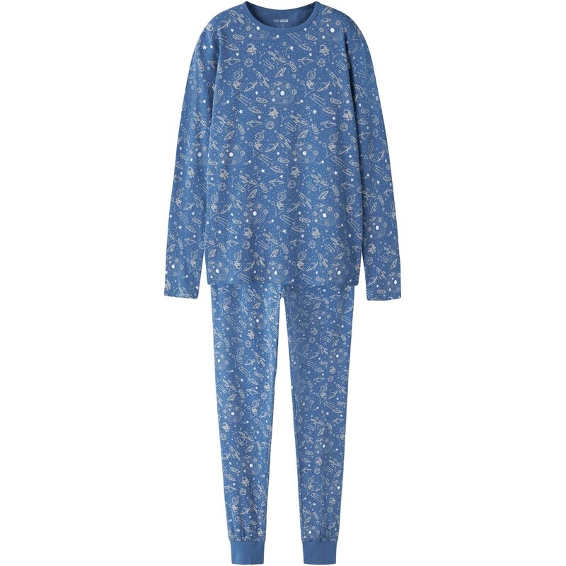 TWO SOON Pyžamo modrá / biela 67297873