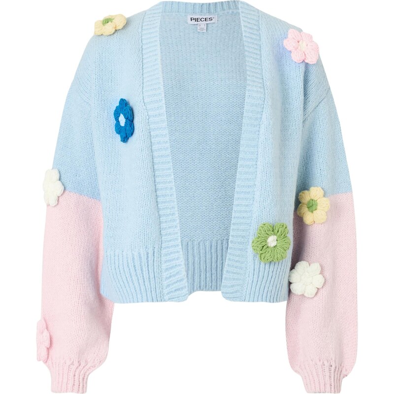 PIECES Kardigán PCJenner nebesky modrá / tmavomodrá / rosé / biela 67298800