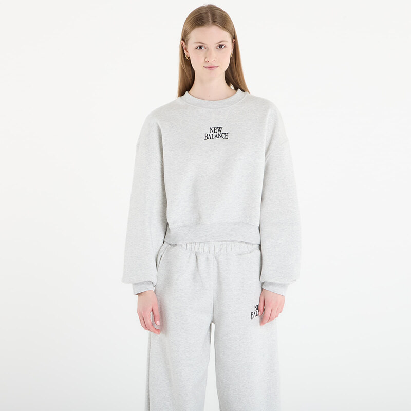 Mikina New Balance Linear Heritage Fleece Crew Ash Heather L 67292316