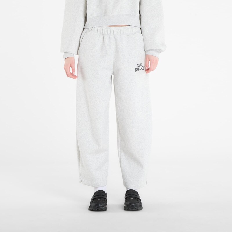Kalhoty New Balance Linear Heritage Fleece Barrel Pant Ash Heather L 67293261