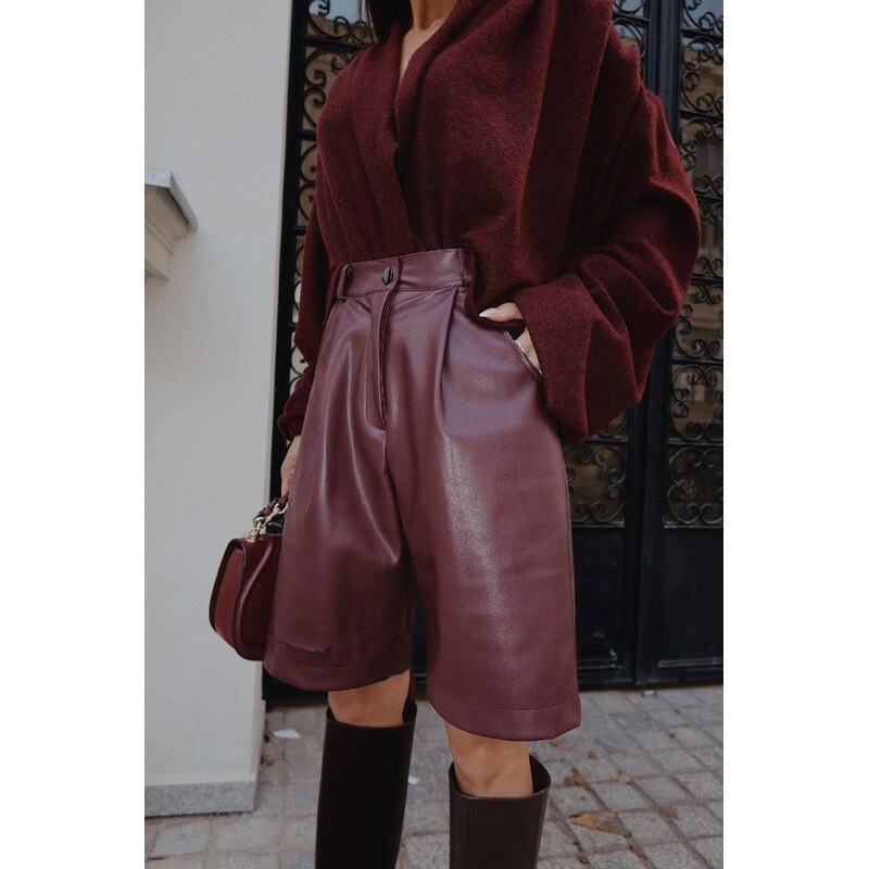 LaManuel Dámske kožené šortky GLEAM 66046719