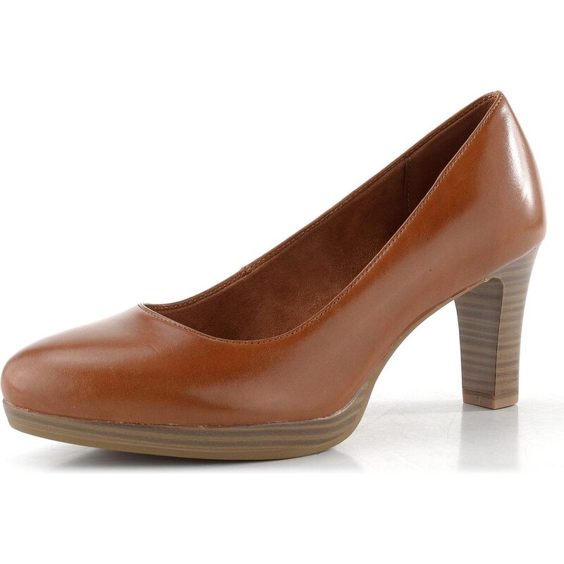 Tamaris kožené hladké lodičky Cognac 1-22410-41 68773375
