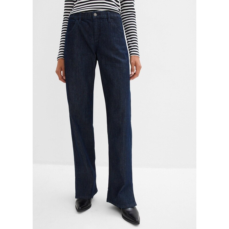 bonprix Džínsy Wide-Leg, pohodlný vysoký pás, farba modrá 60614343