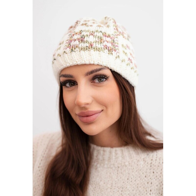 MladaModa Dámska čiapka s farebnou priadzou a hrubým úpletom K355 67292547