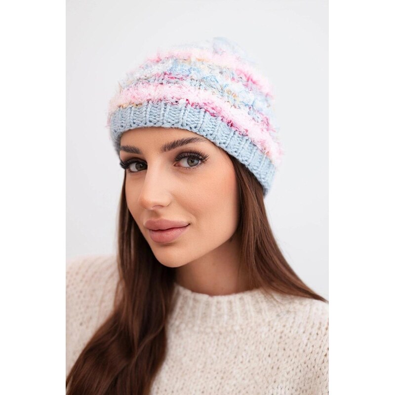 MladaModa Dámska čiapka s farebnou priadzou a elastickým sťahovaním 67292565