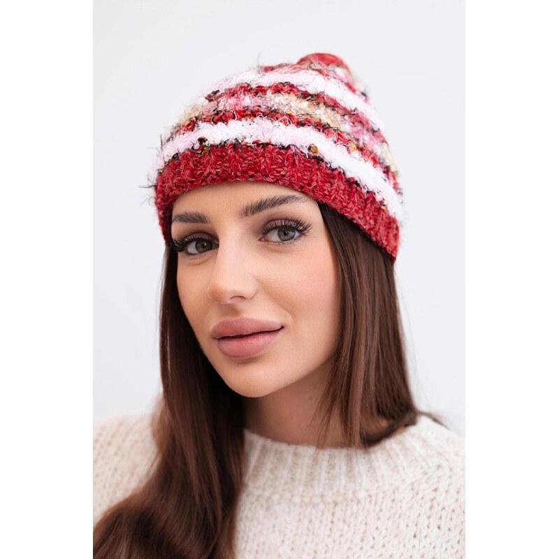 MladaModa Dámska čiapka s farebnou priadzou a elastickým sťahovaním 67292569