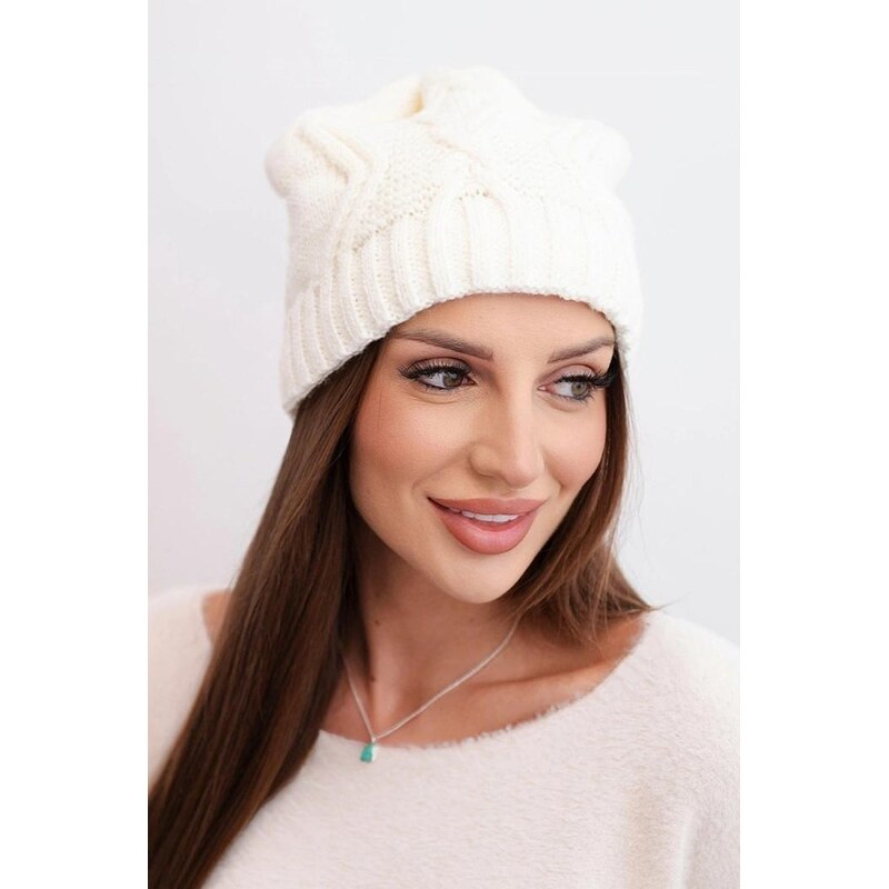 MladaModa Dámska čiapka Sylvia K244 farba ecru 67292585