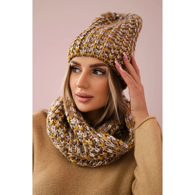 Kesi Womens fleece set Merry K202 brown + mustard 67292599