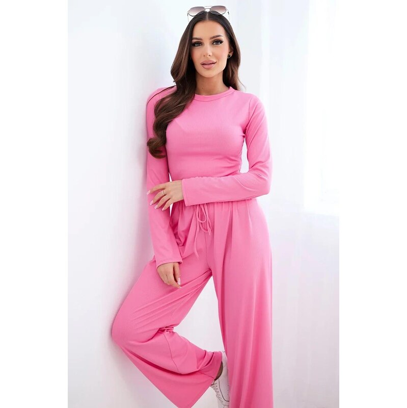 MladaModa Viskózový komplet blúzky a širokých nohavíc model 0298 jasný 67908161