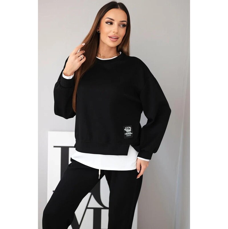 MladaModa Voľná viskózová tepláková súprava s vrstveným vzhľadom model 67908171