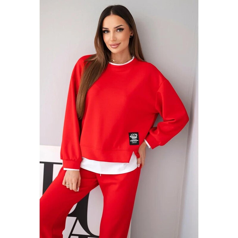 MladaModa Voľná viskózová tepláková súprava s vrstveným vzhľadom model 67908180