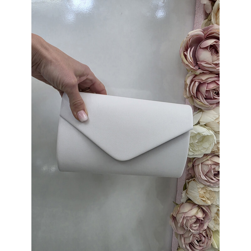 Katrins Fashion Biela malá spoločenská matná listová kabelka 67292922