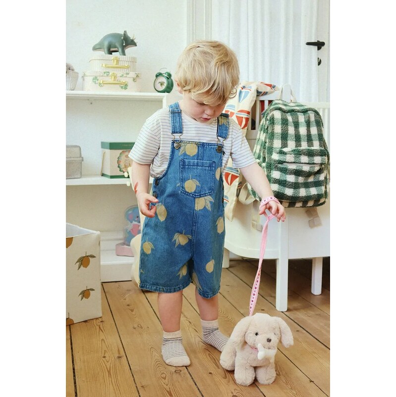 Detské rifľové nohavice na traky Konges Sløjd MAGOT OVERALLS GOTS 67309038
