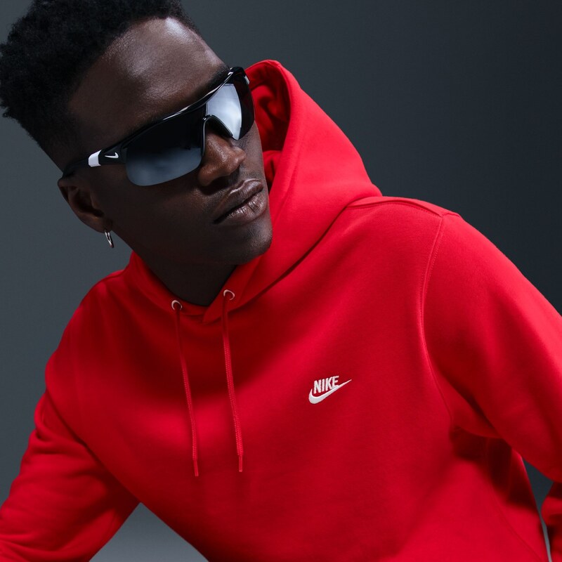 Nike M Club Pullover Fleece Hoodie RED 67294642