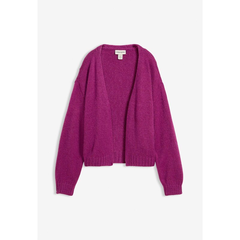 bonprix Oversize-pletený sveter, skrátený, farba fialová 66600559