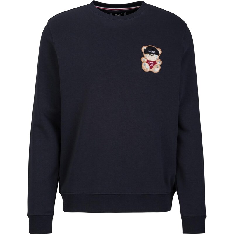 19V69 ITALIA Mikina Nico Aprés Ski béžová / námornícka modrá / červená 66179541