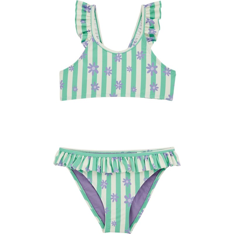 WE Fashion Bikiny svetlozelená / fialová / biela 67298051