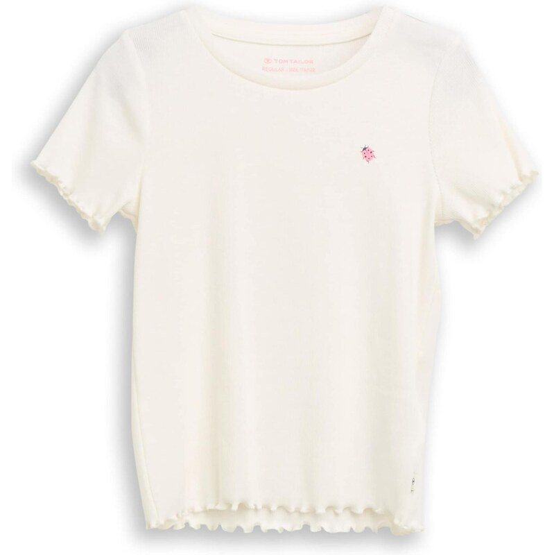 TOM TAILOR Tričko krémová / svetločervená / čierna 67298086