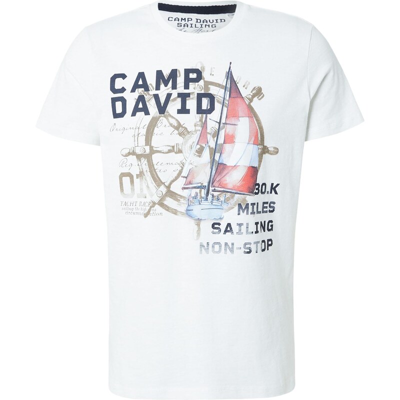 CAMP DAVID Tričko tmavomodrá / hnedá / oranžovo červená / biela ako 67298135